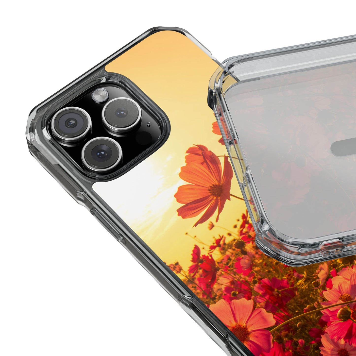 Magnetic Clear Impact Case - Summer Sunset Flowers