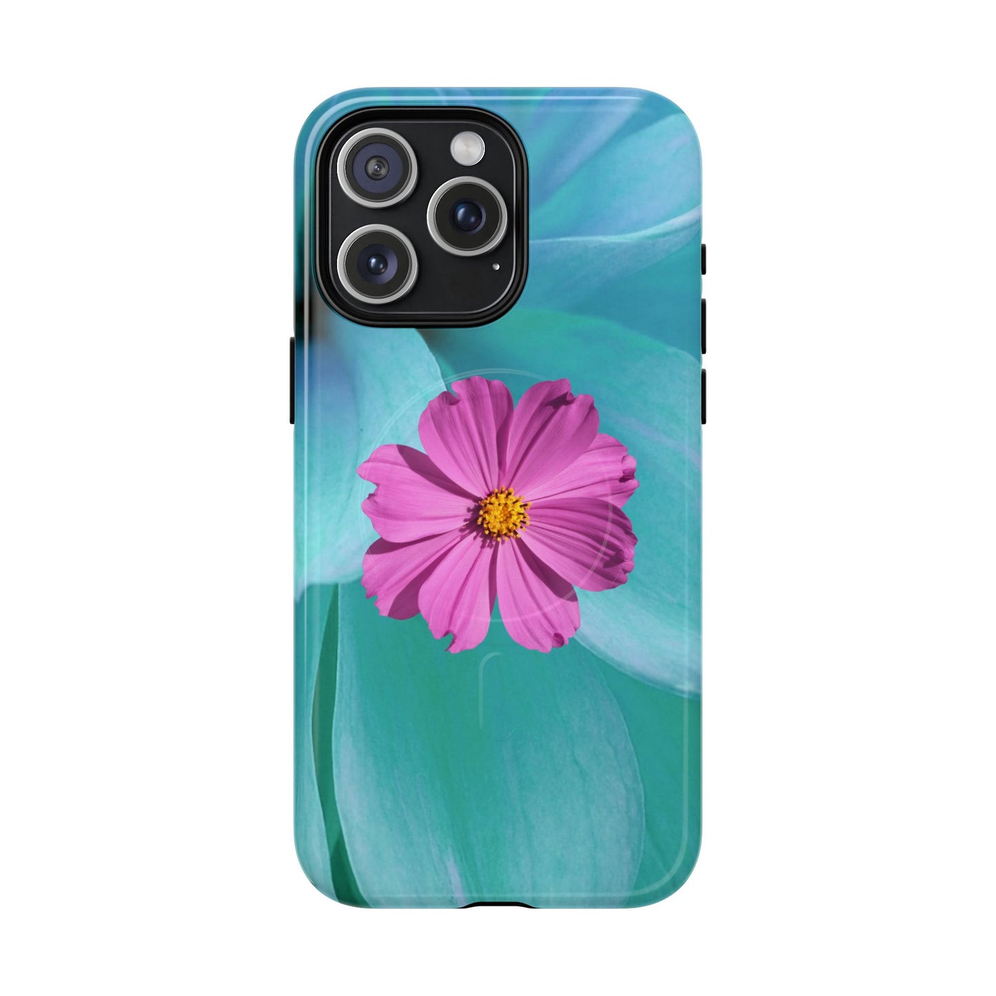 Tough Magnetic Phone Case - Vibrant Pink Flower Design