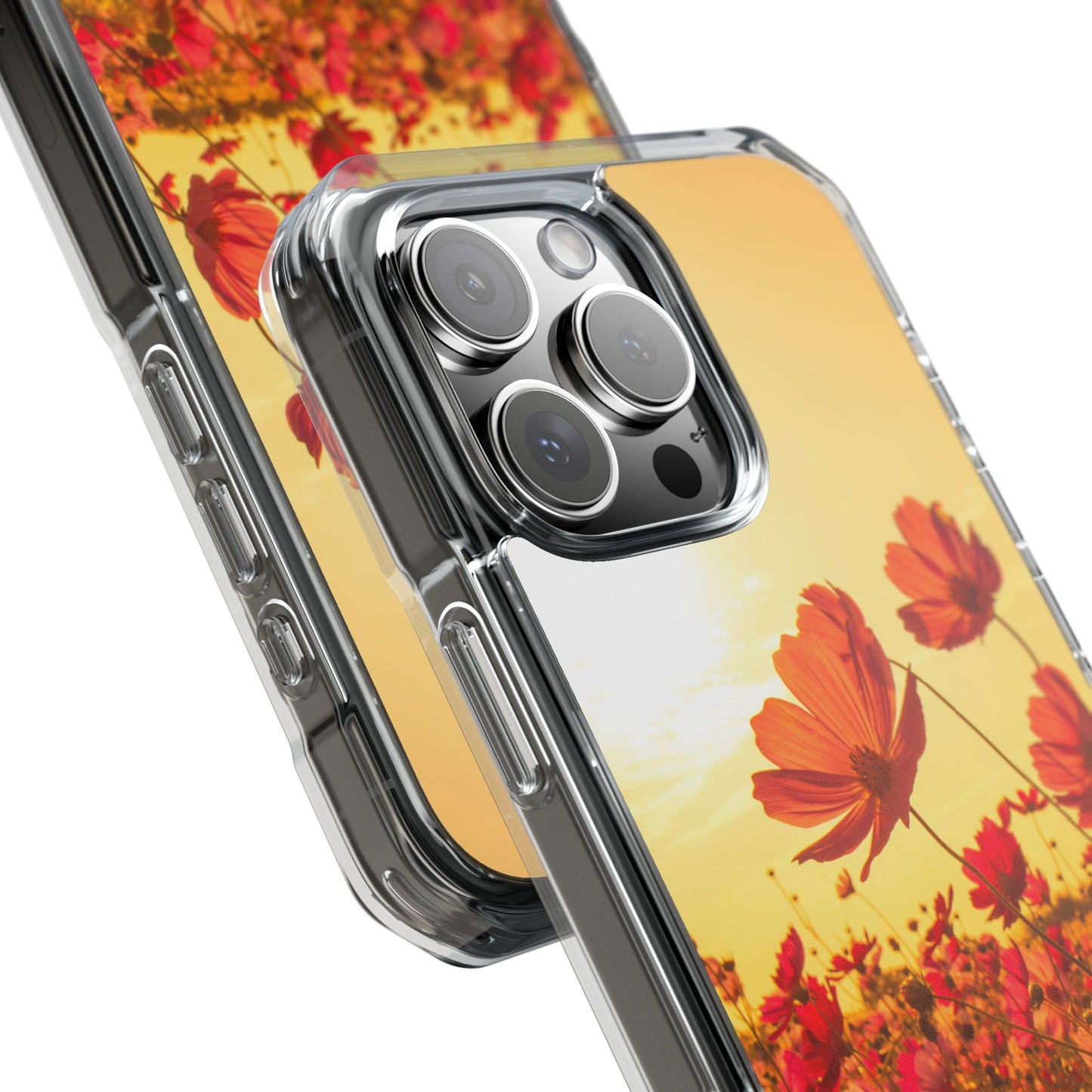 Magnetic Clear Impact Case - Summer Sunset Flowers