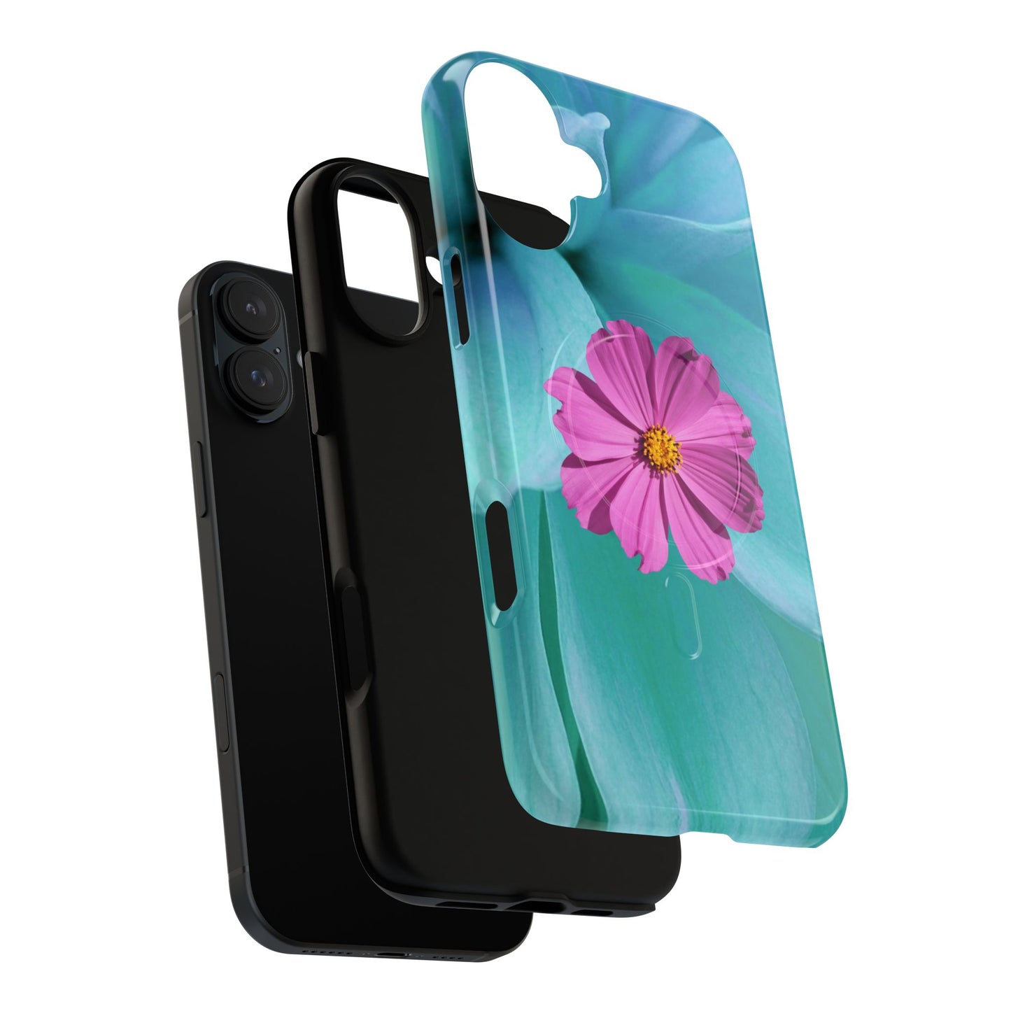 Tough Magnetic Phone Case - Vibrant Pink Flower Design