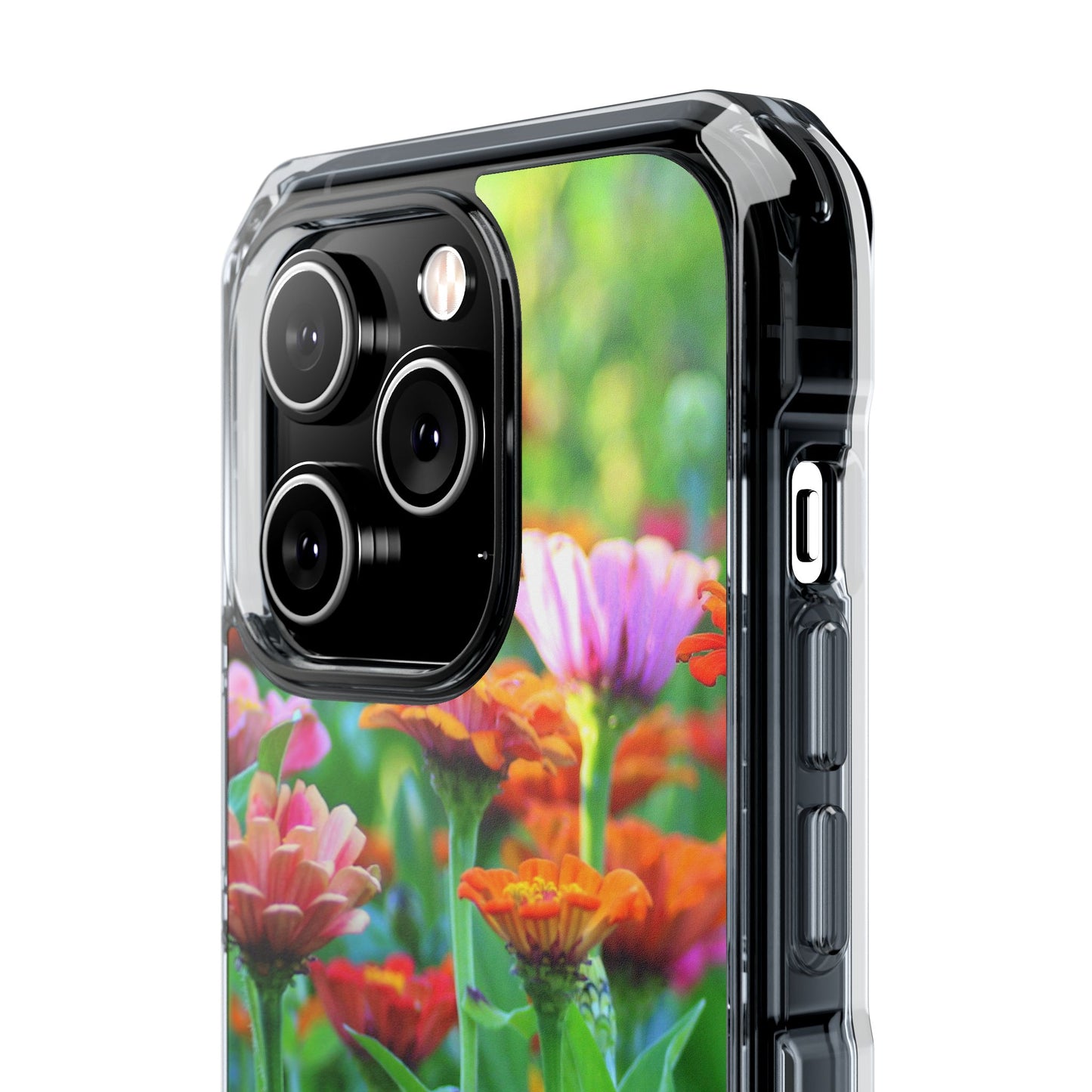 Magnetic Clear Impact Case - Vibrant Flowers and Summer Grass