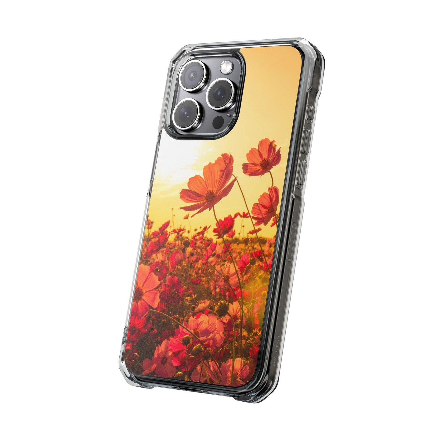 Magnetic Clear Impact Case - Summer Sunset Flowers