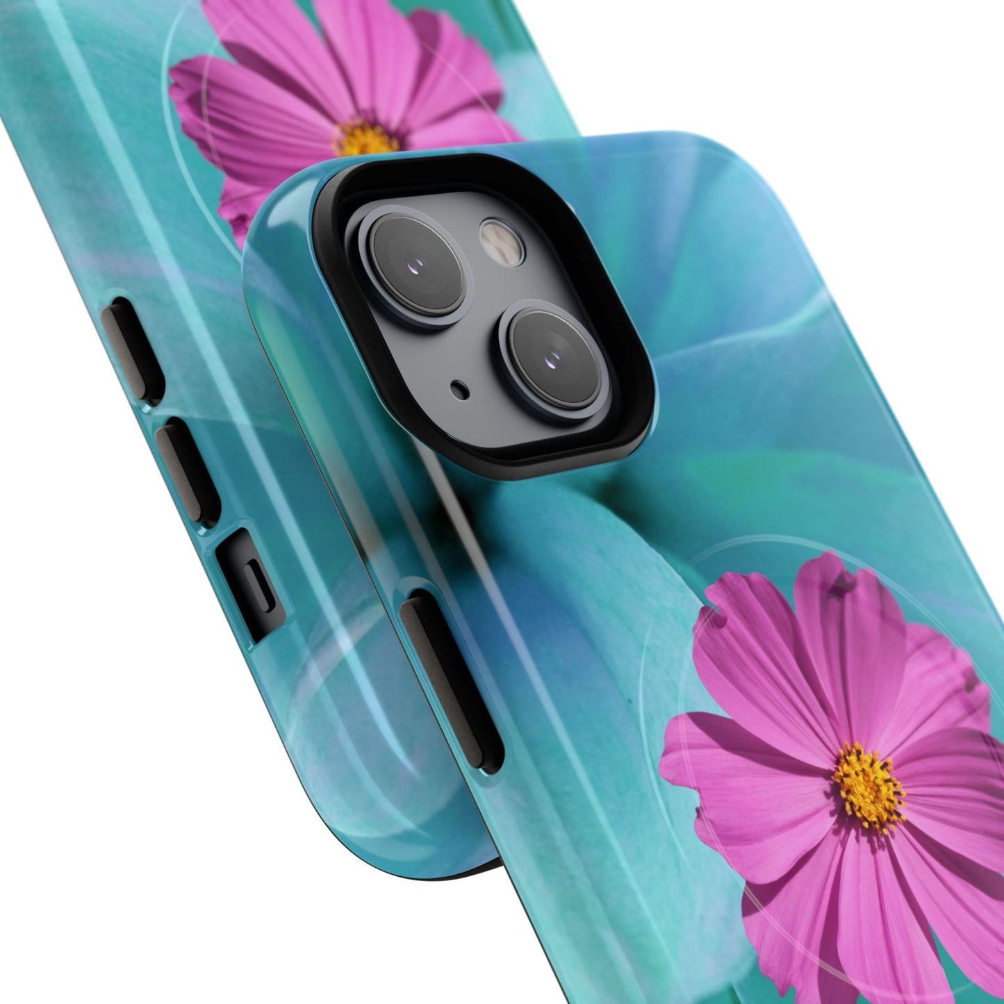 Tough Magnetic Phone Case - Vibrant Pink Flower Design