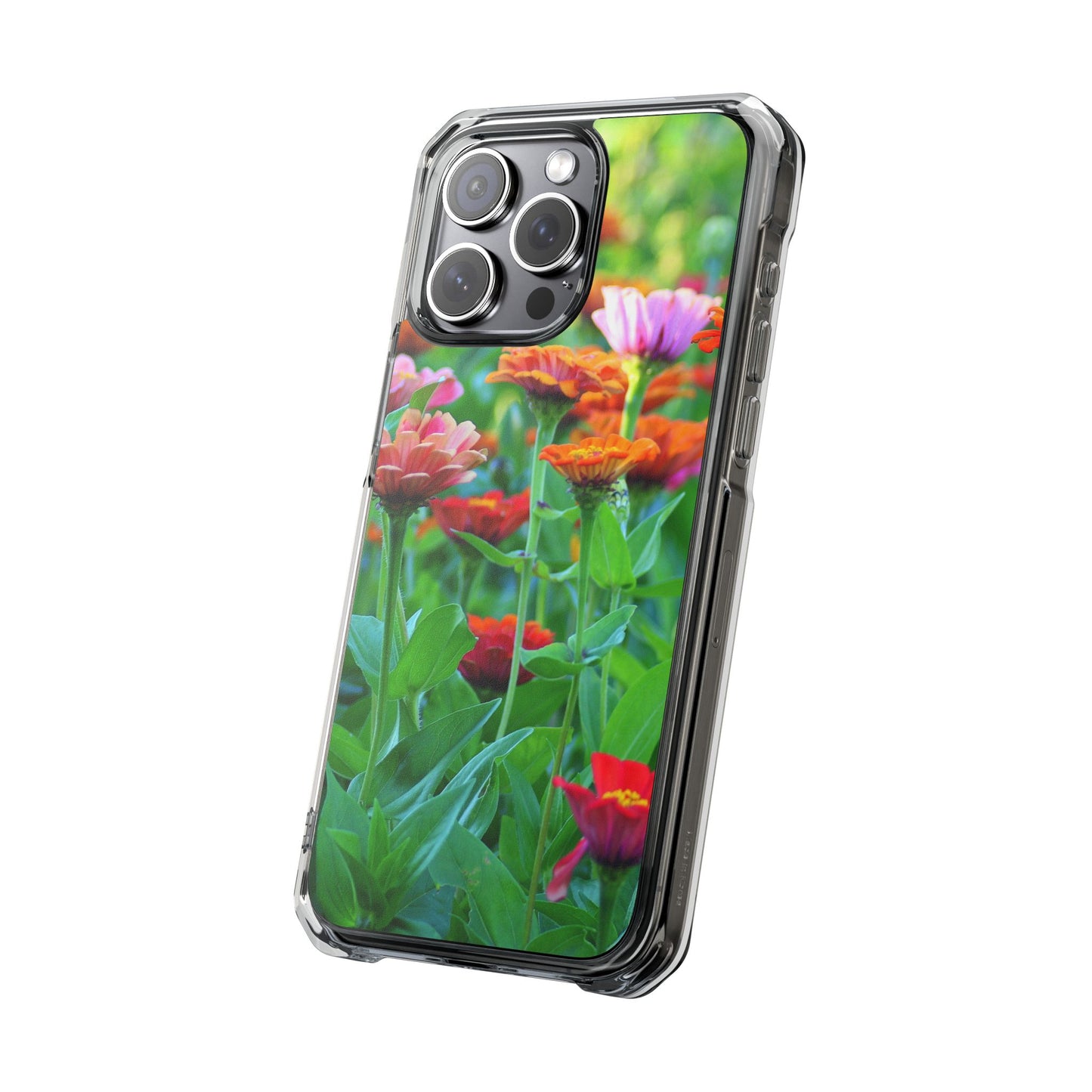 Magnetic Clear Impact Case - Vibrant Flowers and Summer Grass