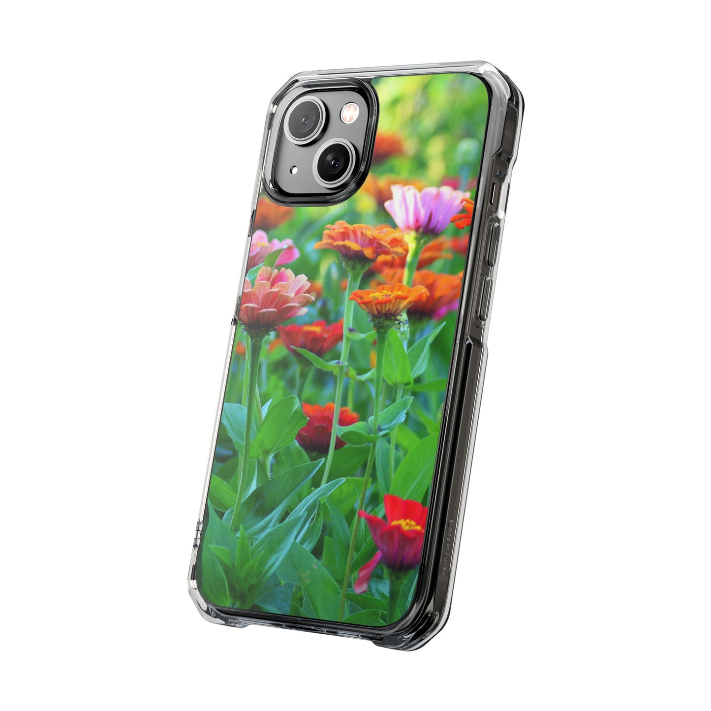 Magnetic Clear Impact Case - Vibrant Flowers and Summer Grass