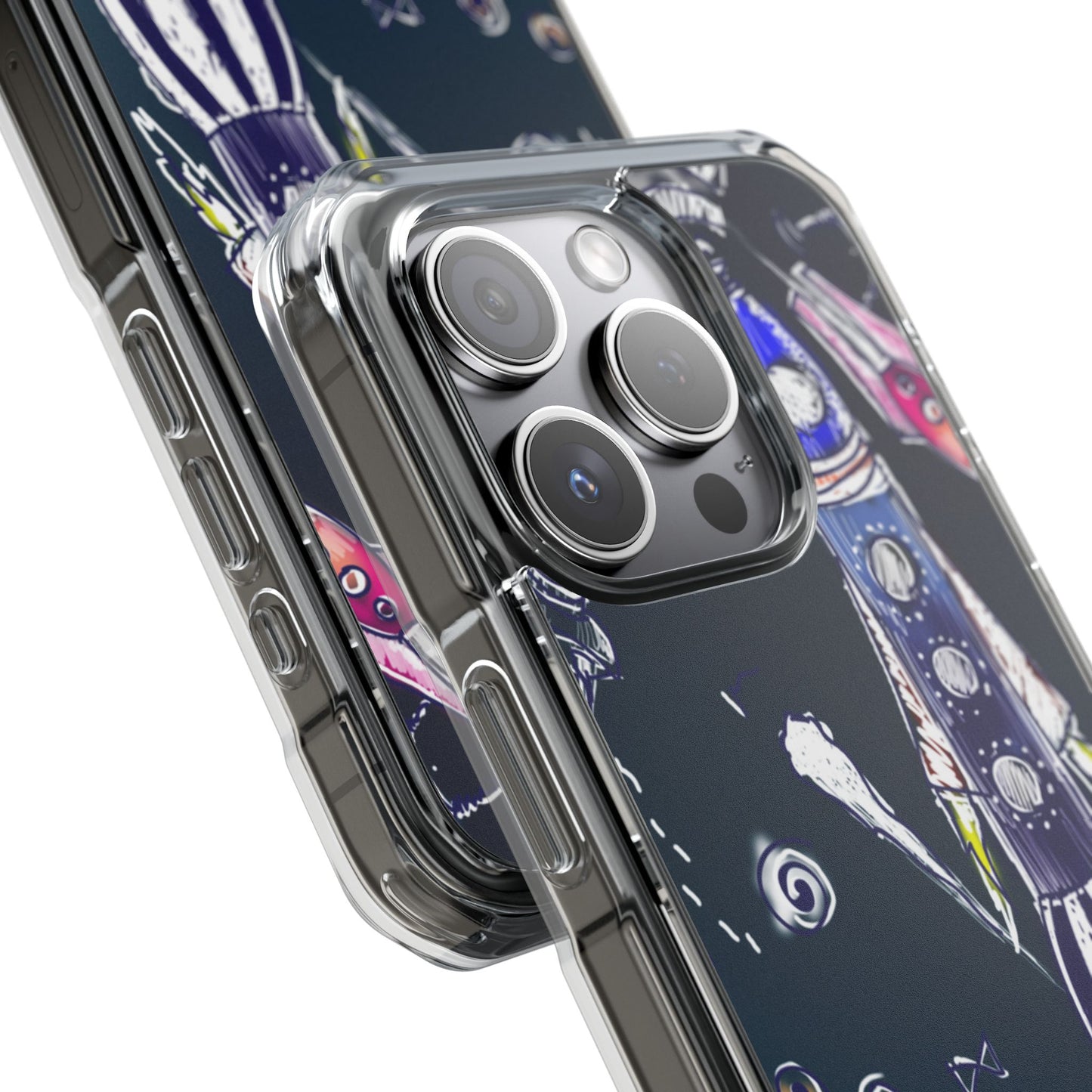 Magnetic Clear Impact Case- Space