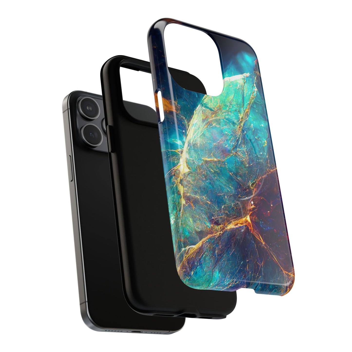 Tough Magnetic Phone Case - Vibrant Crystal Blue Design