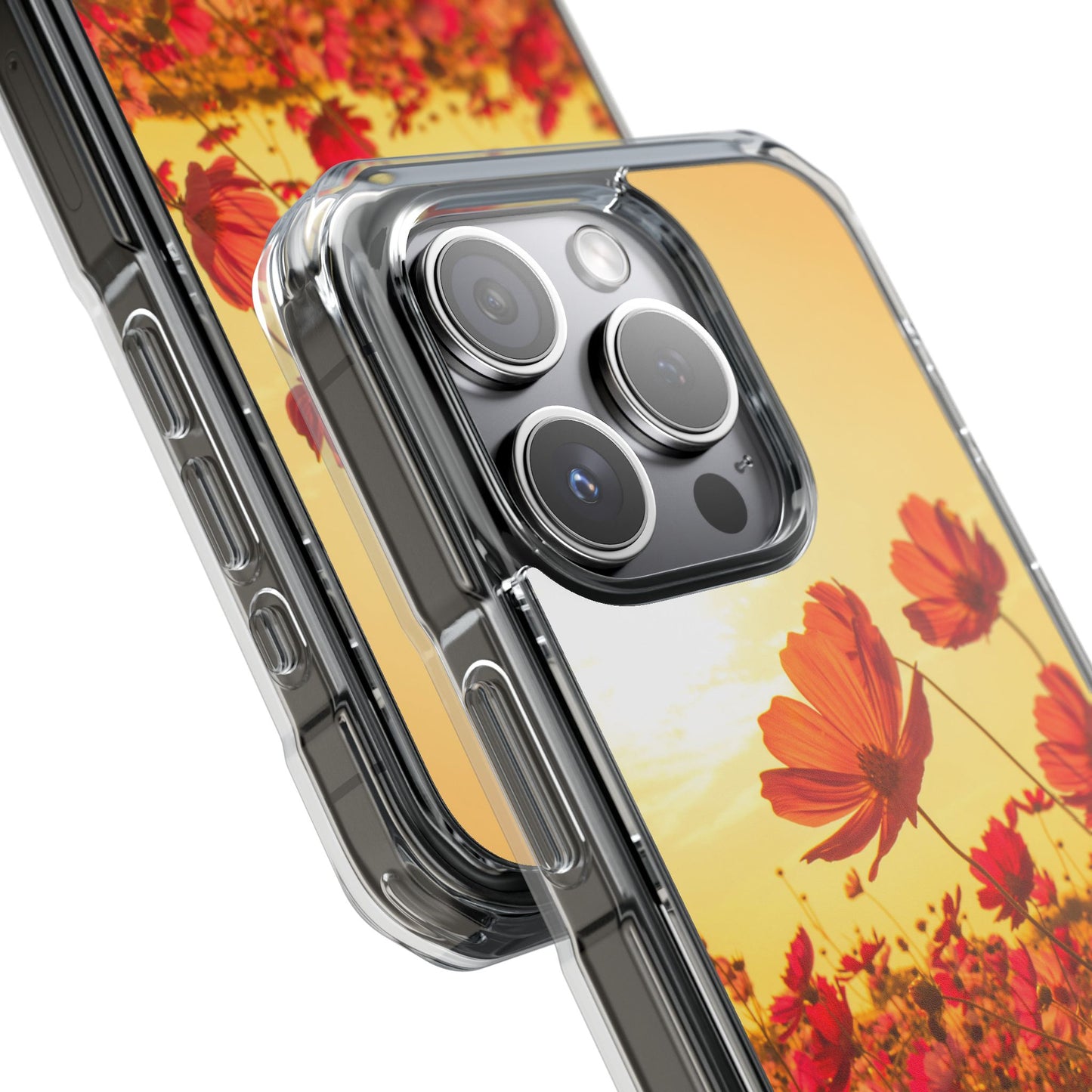 Magnetic Clear Impact Case - Summer Sunset Flowers