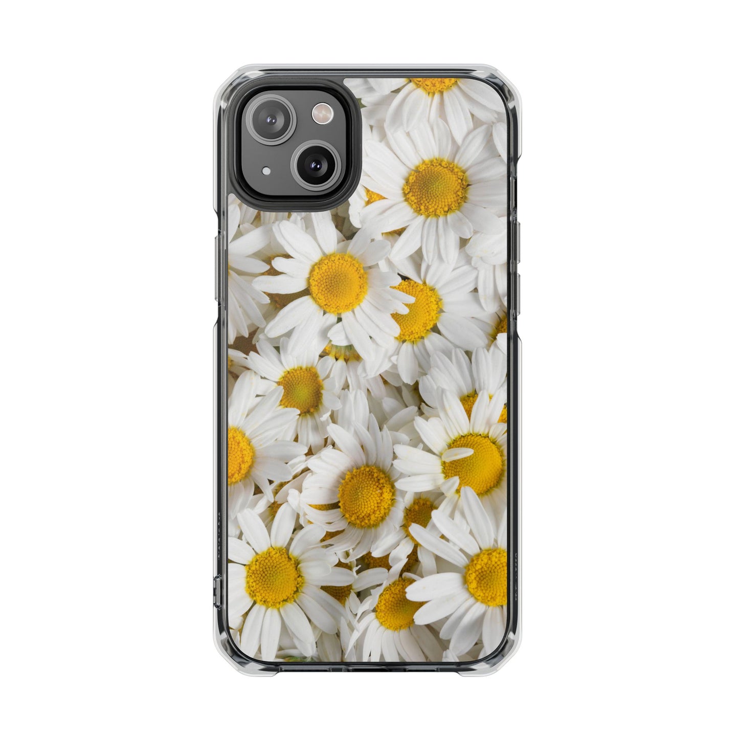 Magnetic Clear Impact Case- Daisy design