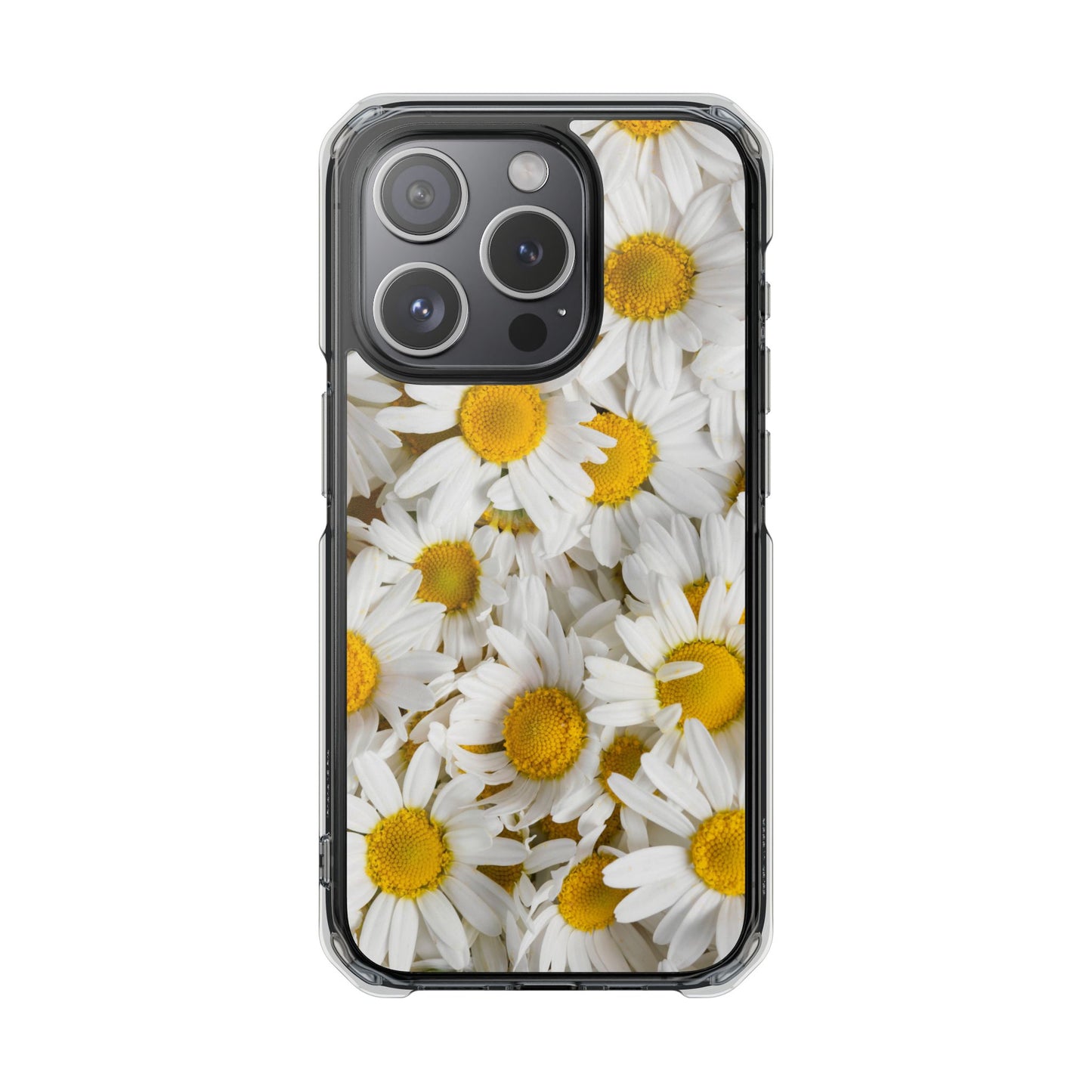 Magnetic Clear Impact Case- Daisy design