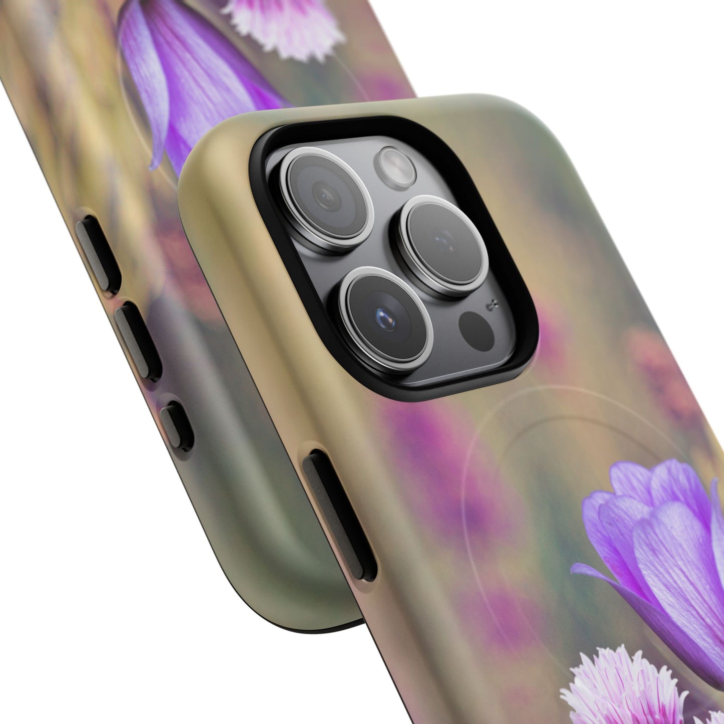 Tough Magnetic Phone Case - Elegant Flower Design for Protection