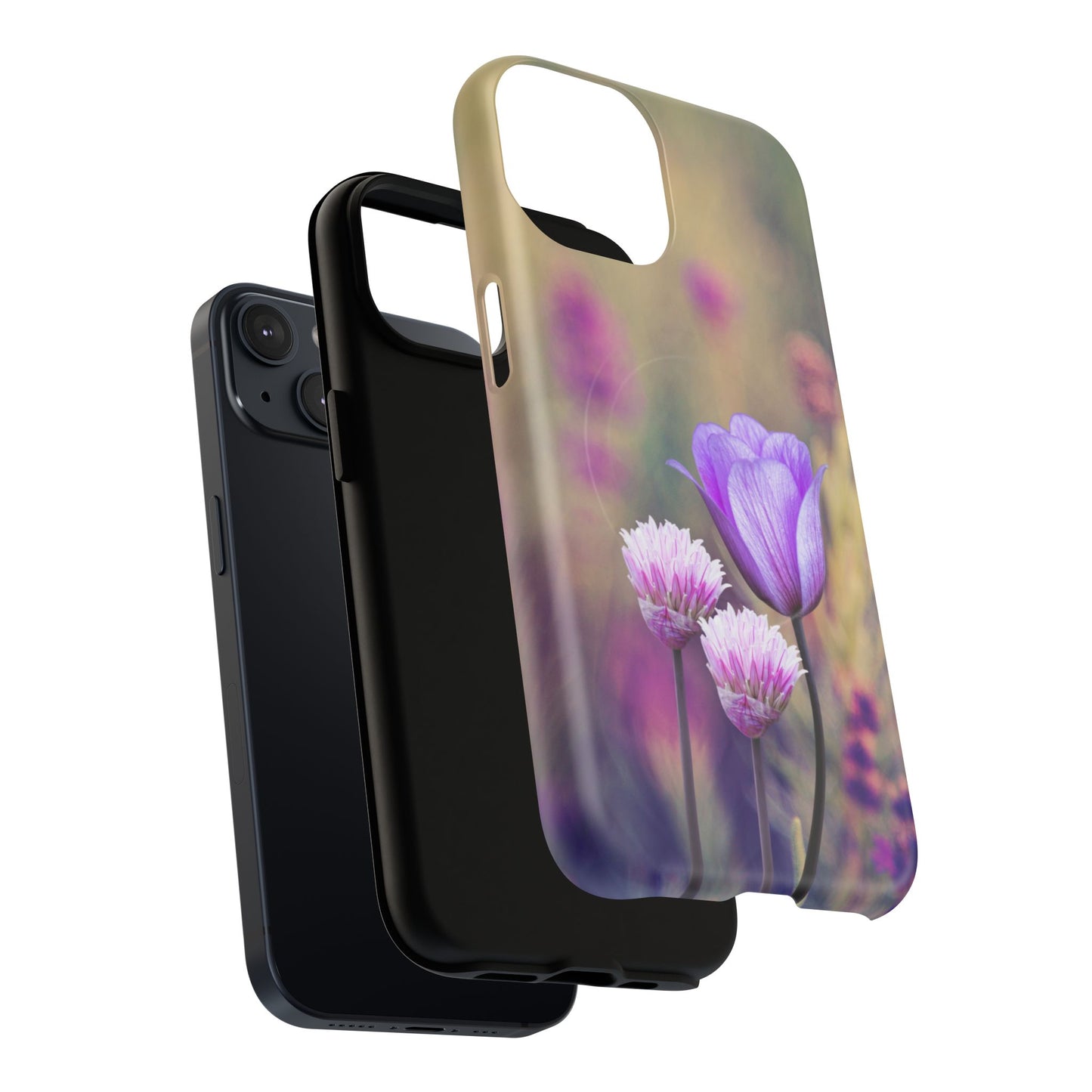 Tough Magnetic Phone Case - Elegant Flower Design for Protection