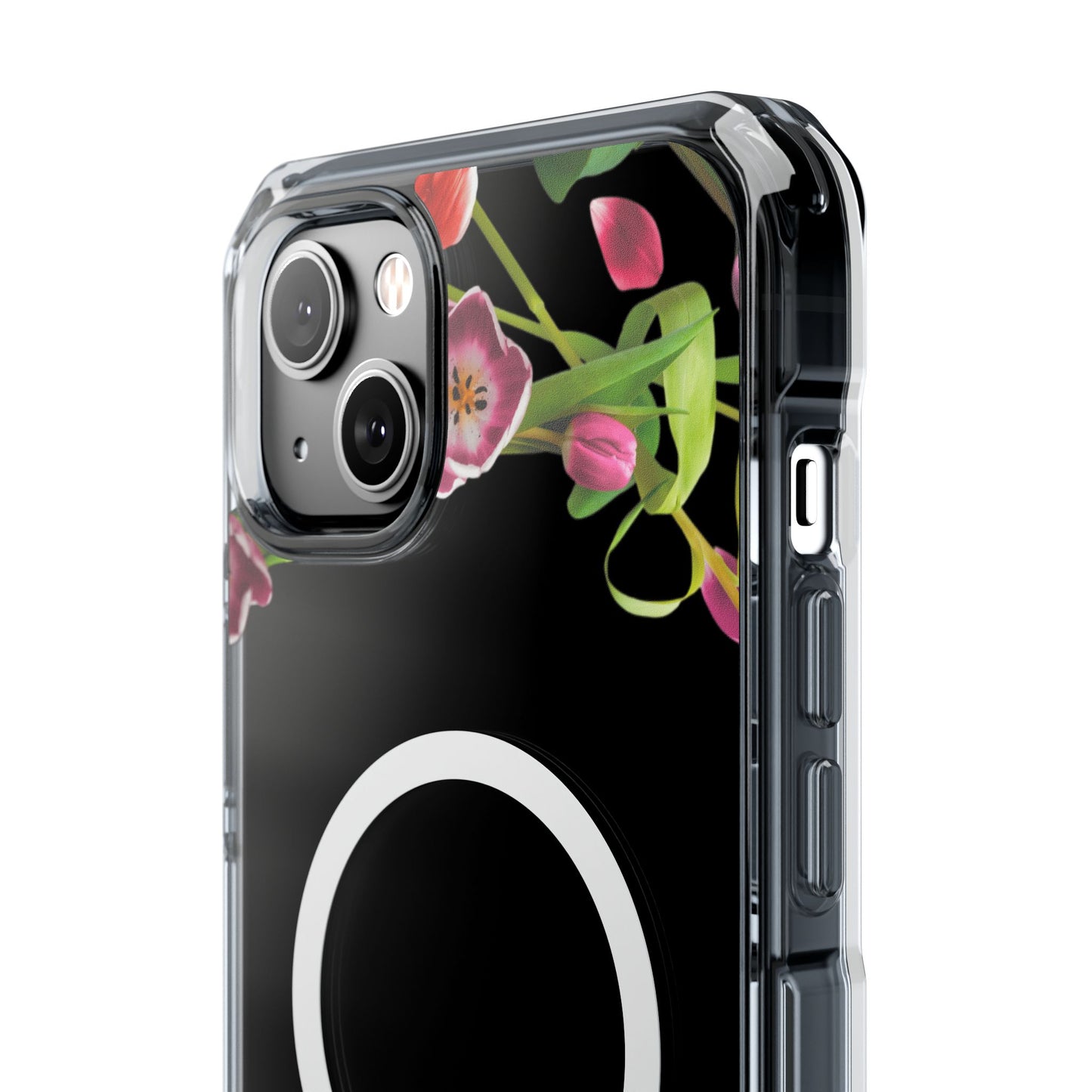 Magnetic Clear Impact Case - Tulips Elegant Protection for Your Phone