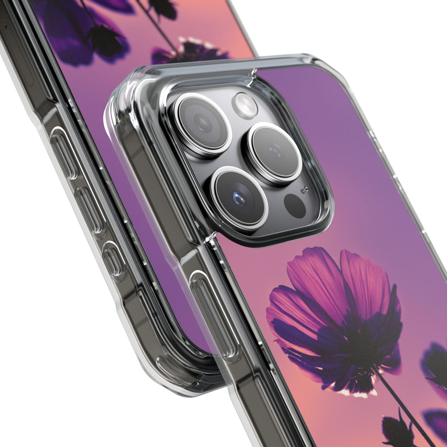 Magnet Clear Impact Case - Flower on a Summer Sky Design