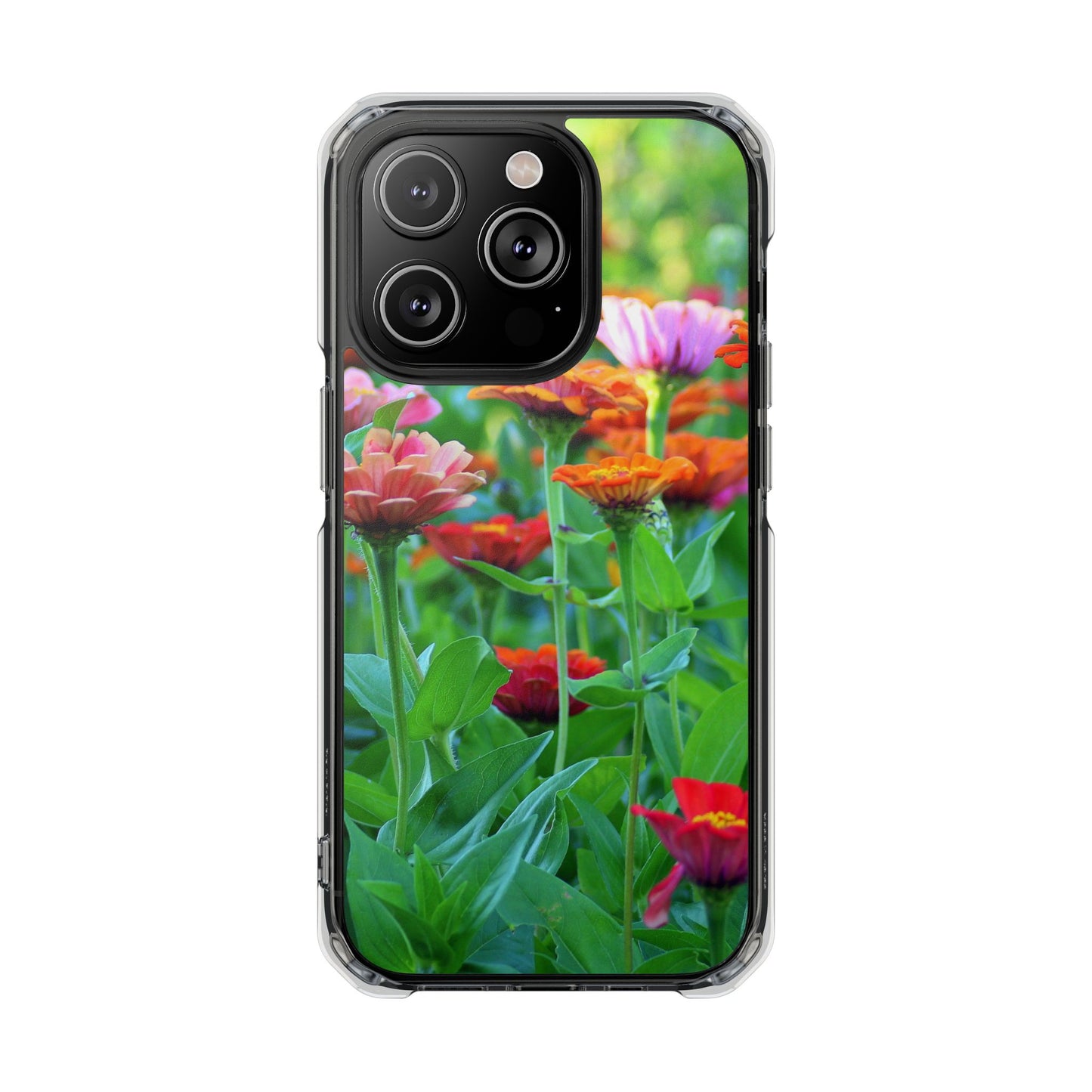 Magnetic Clear Impact Case - Vibrant Flowers and Summer Grass