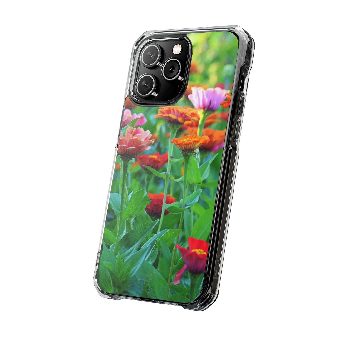 Magnetic Clear Impact Case - Vibrant Flowers and Summer Grass