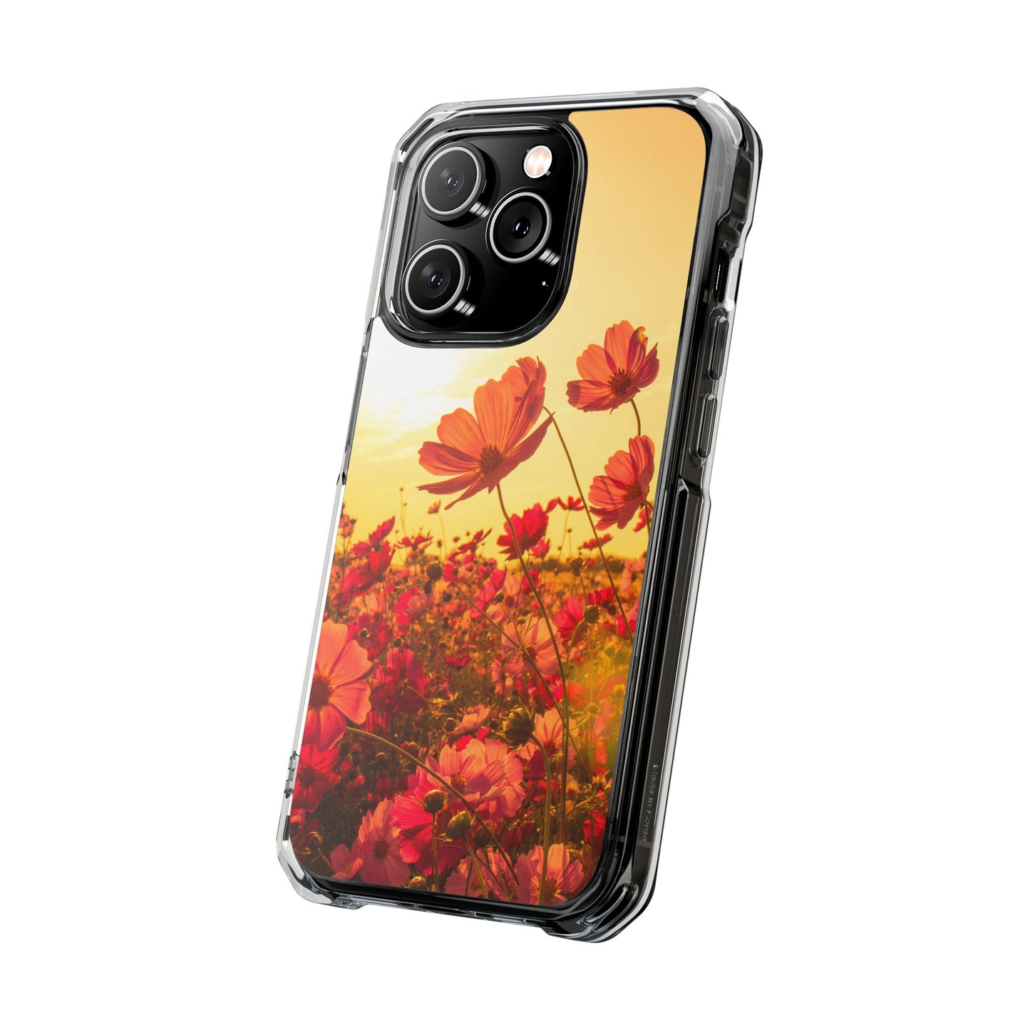 Magnetic Clear Impact Case - Summer Sunset Flowers